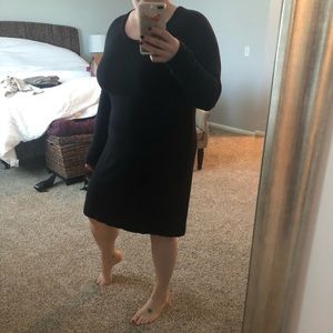 Black jersey knit dress